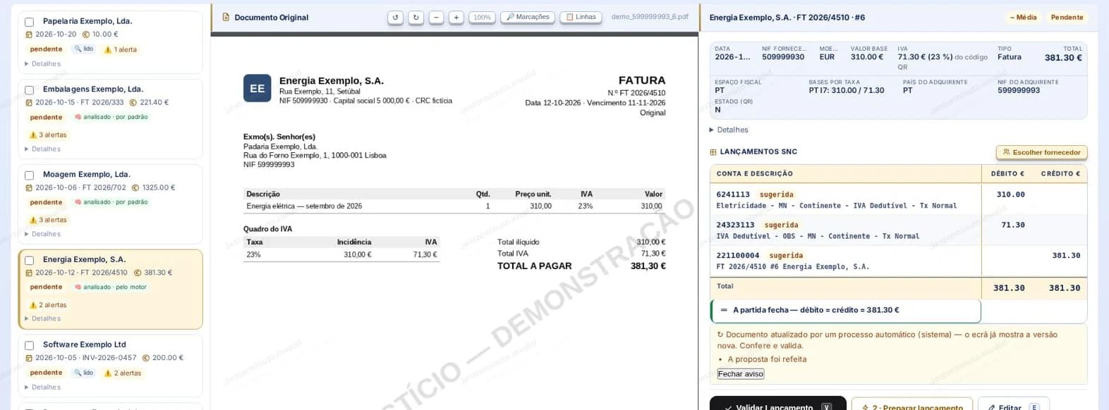 Captura do Gestor Minuto: Contabilidade inteligente